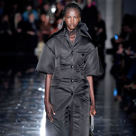 prada discovers new black model|A Black Model Opened The Prada Show For The First Time .